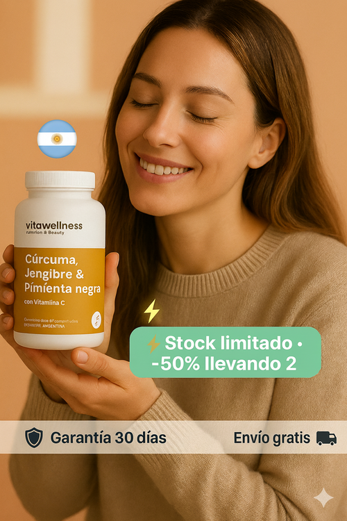 Cápsula De Jengibre, Curcuma, Pimienta y VitC
