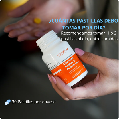 Cápsula De Jengibre, Curcuma, Pimienta y VitC