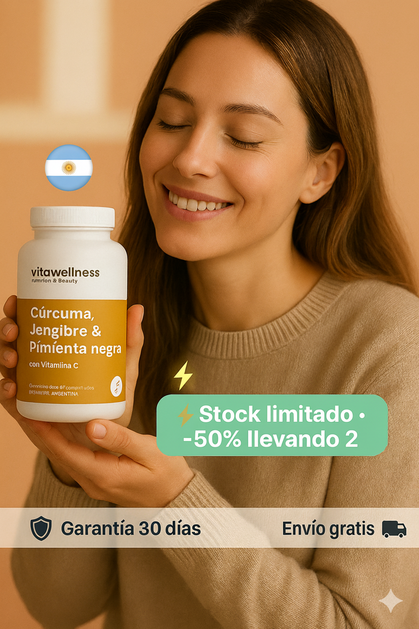 Cápsula De Jengibre, Curcuma, Pimienta y VitC