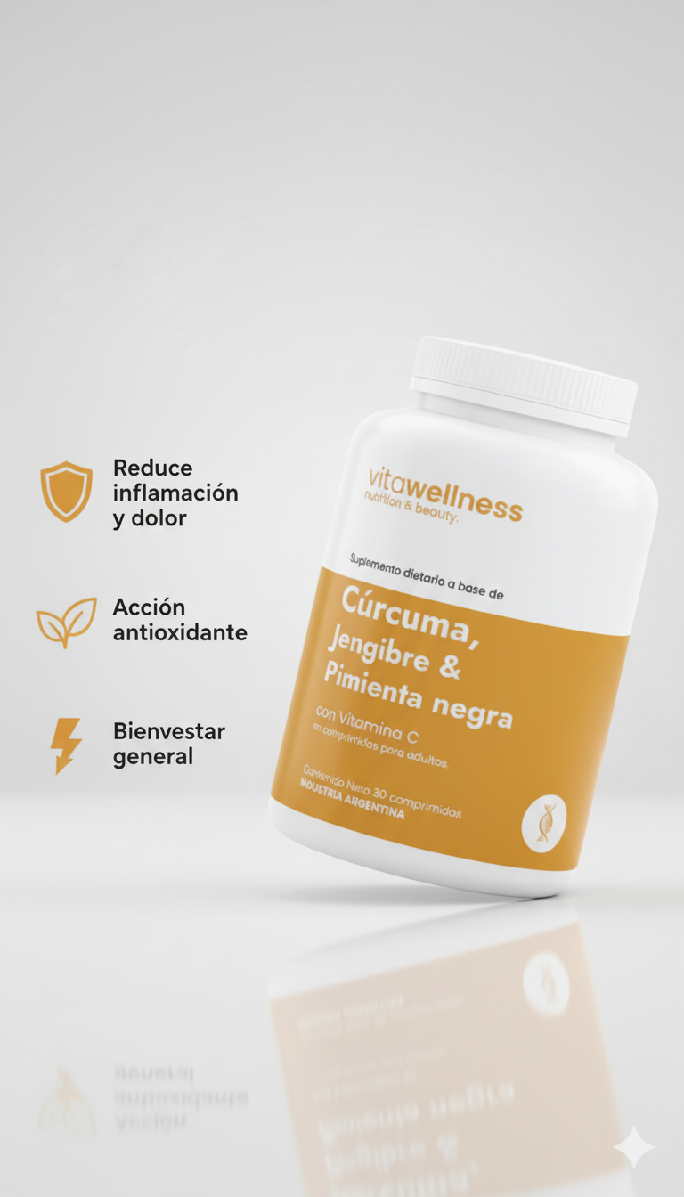 Cápsula De Jengibre, Curcuma, Pimienta y VitC
