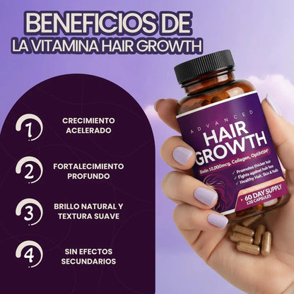 Vitaminas hair growth para el crecimiento del cabello y la prevención de la caída